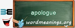 WordMeaning blackboard for apologue
